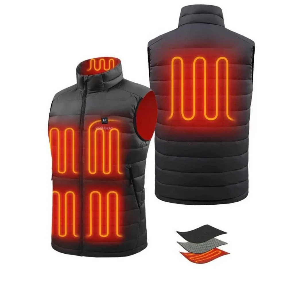 Venustas Recycled Heated Lightweight Down Vest 7.4V, EM29 Black Small New W/ Tag